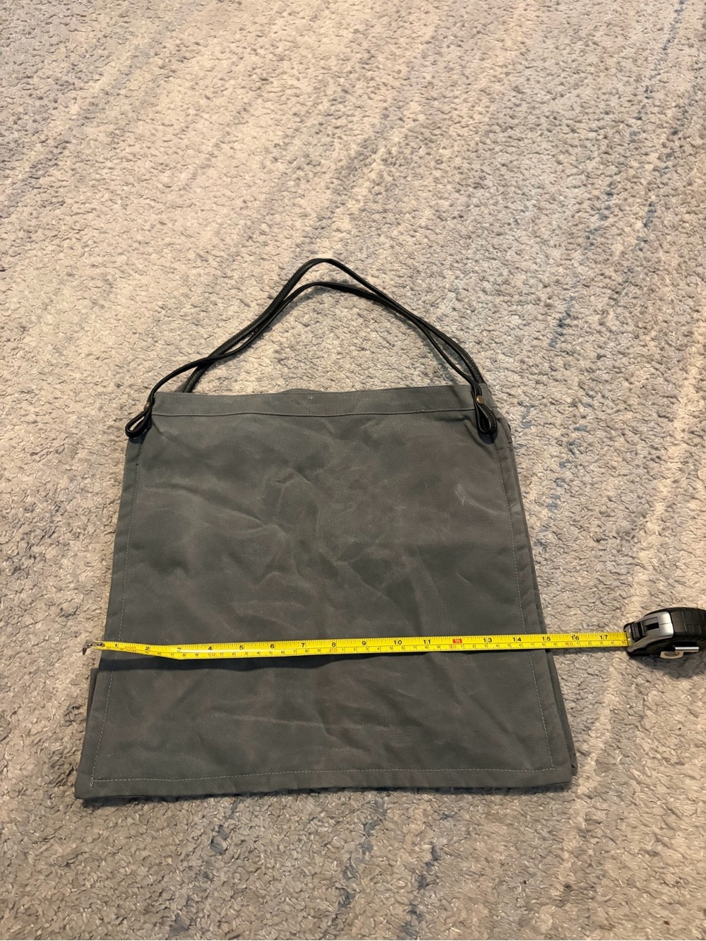 Rough & Tumble Maine Gray Waxed Canvas Tote Bag Leather Straps Utility Shoulder - Picture 5 of 11